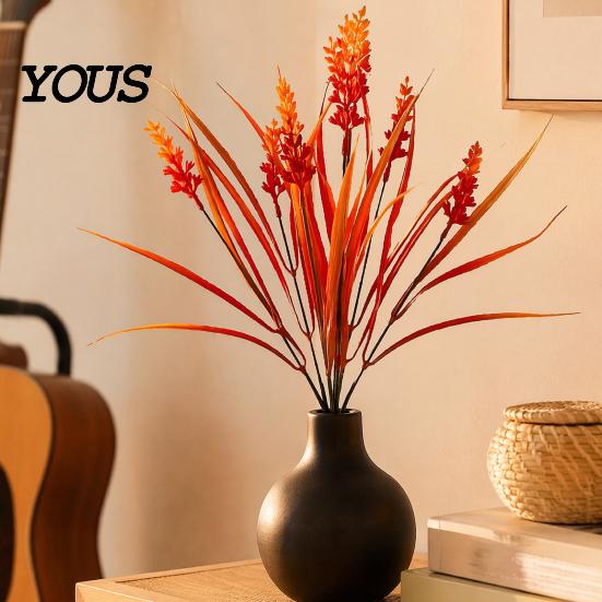 Artificial Flowers for Home Decor Autumn Bouquet, Realistic Plastic Floral Arrangement with Layered Fake Bouquet Leaves And Vines Farmhouse