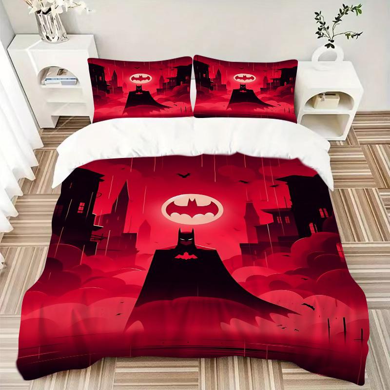 3pcs Batman Duvet Cover Set (1 Duvet Cover + 2 Pillowcases, No Core) - Comfortable, And Breathable Bedroom Decoration Yy251104039