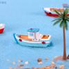 Bateau Yacht Mer Méditerranée Modèle Figurine Ornement d'Aquarium Artisanat Décor Miniature Maison Décoration Jardin de Fées Accessoires DIY