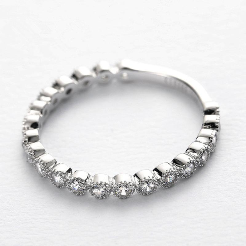 Hot-selling silver ring women's fine diamond versatile fashion simple tail ring little finger zircon ring