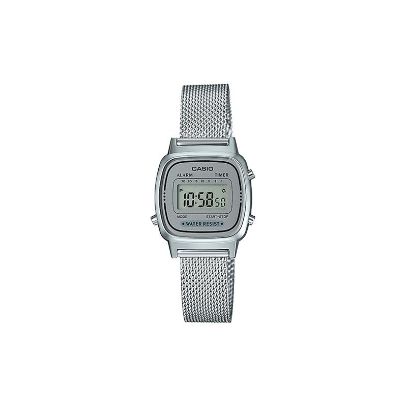 

Casio retro small dial silver chain waterproof watch stainless steel strap quartz movement stainless steel strap Japanese and Korean watch LA670WEM-7 серый