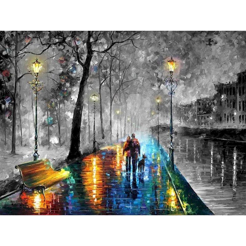 

GATYZTORY Abstract Paint By Numbers Original Gifts Pictures By Numbers Streetscape Coloring By Numbers Home Decors For Adults 30x20cm no frame зелёный