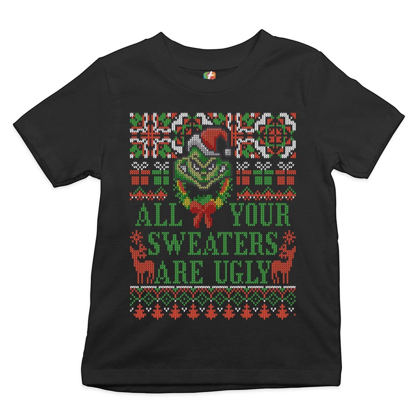 All Your Sweaters Are Ugly Youth kids boys T-Shirt Funny Merry Christmas Rudolph Kids 160