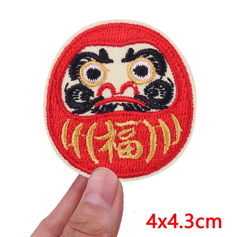 DIY Japanese Anime Cartoon Iron On Patches Cherry Blossoms Lucky Cat Mount Fuji Fusible Patch for Clothes Bag Jacket Decoration