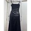 Women's Cowl Neck Spaghetti Strap Slit Maxi Dress Backless Party Evening Gown