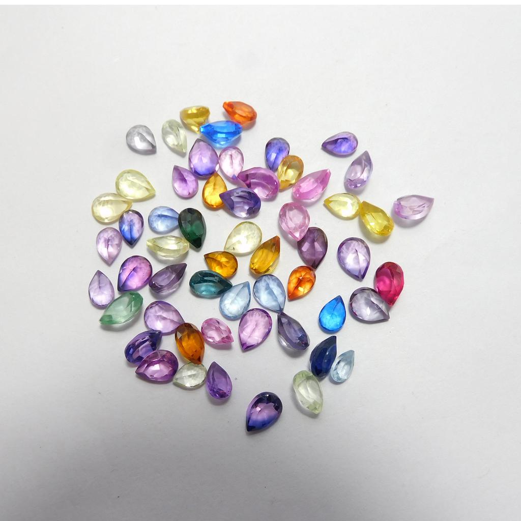 Natural Mixed Color Sapphire Loose Gemstone 10.58 ct Lot Pear Cut September Birthday Birthstone