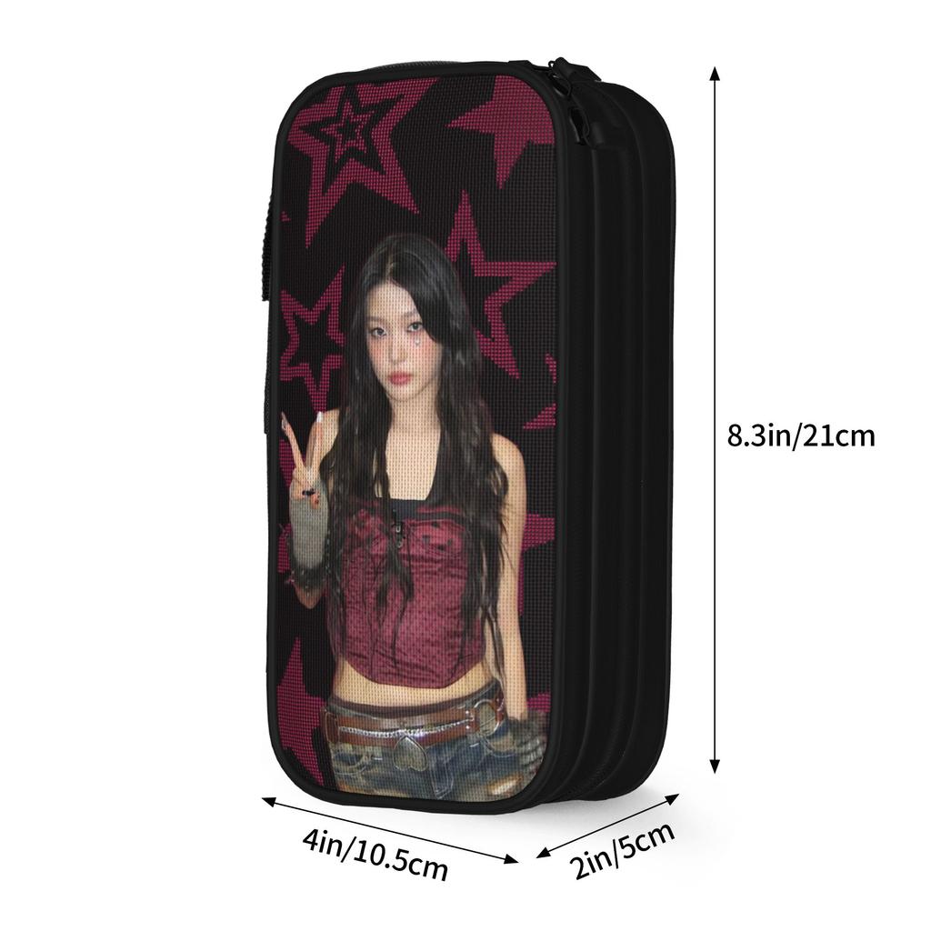 Katseyes Yoonchae Kpop Girl Group Pencil Case New Pen Holder Bag Girl Boy Big Capacity Office Gifts Pencilcases