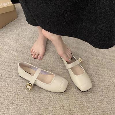 Flache Mary Jane Schuhe Weichsohlige Kleine Lederschuhe Damen Frühling Vielseitige Flachsohlige Einzelne Schuhe Abendbrise Sanfte Schuhe