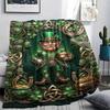 1 Stück St. Patrick's Day Motiv Flanelldecke, Hohe Qualität, Bequem für alle Jahreszeiten, Heimdekoration, Wärme und Komfort, Perfekt für Weihnachtsgeschenke W71
