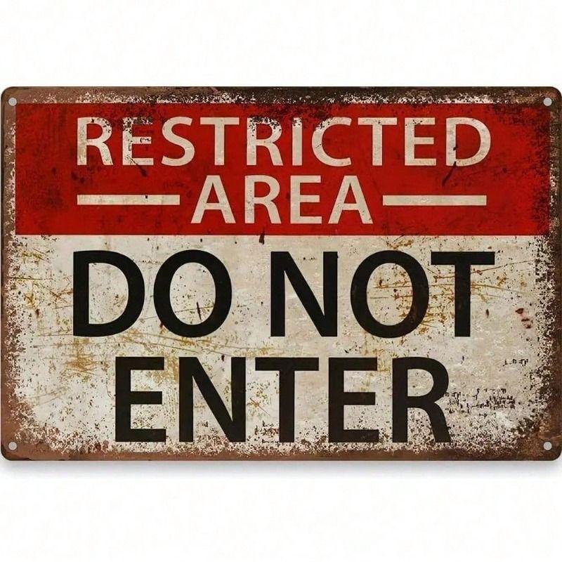 

Metal Wall Sign Restricted Access Sign Prohibited Entry Waterproof for Outdoor Use