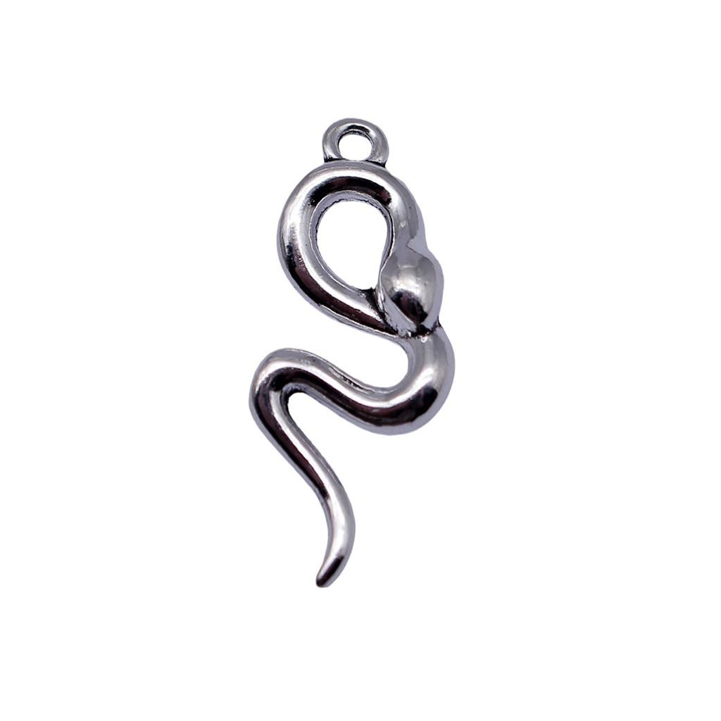 Cobra Snake Charms Antique Bronze Silver Pendants For DIY Bracelet Necklace Jewelry