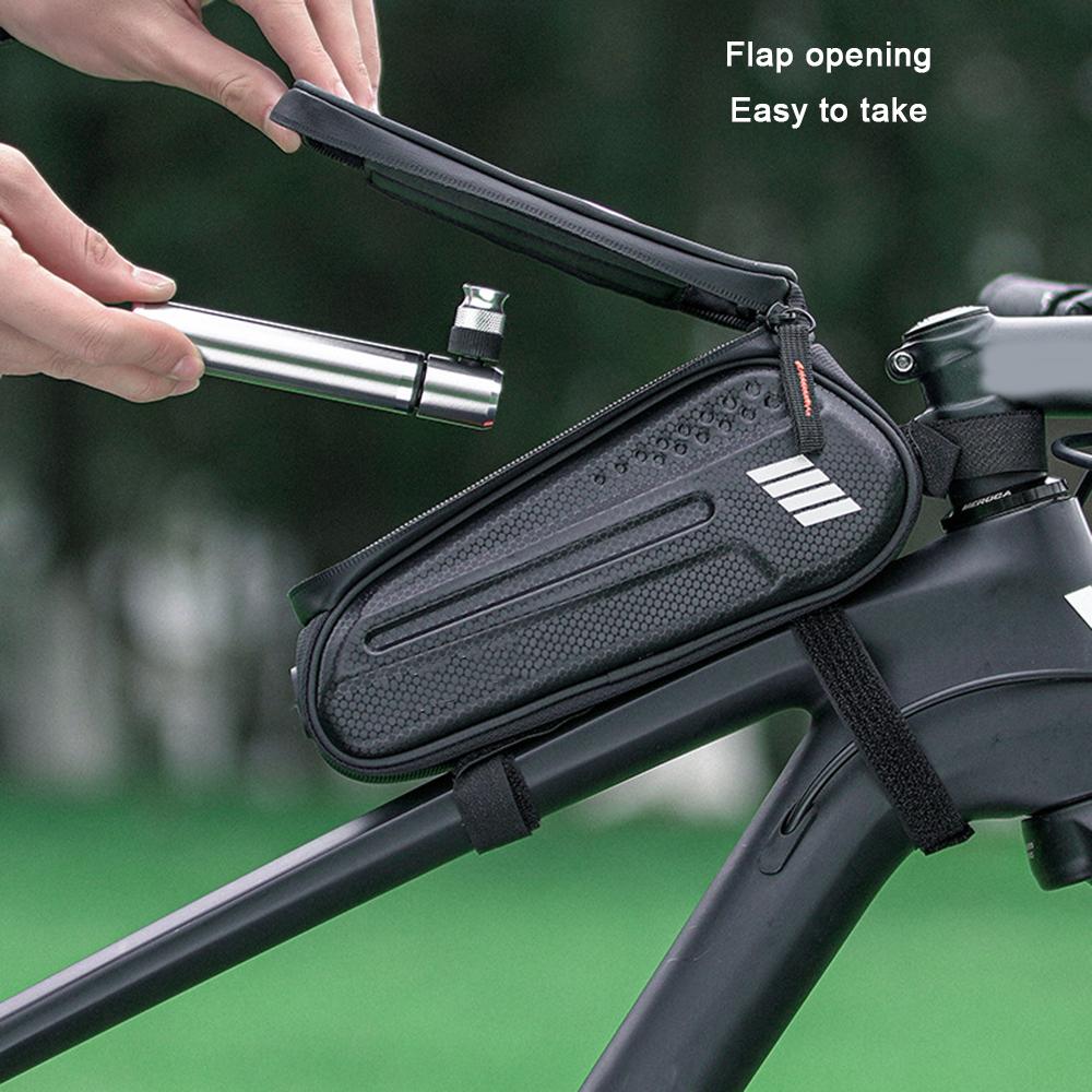 Bicycle Top Tube Bag Hard Shell Front Beam Bike Phone Touch Screen Saddle Bag