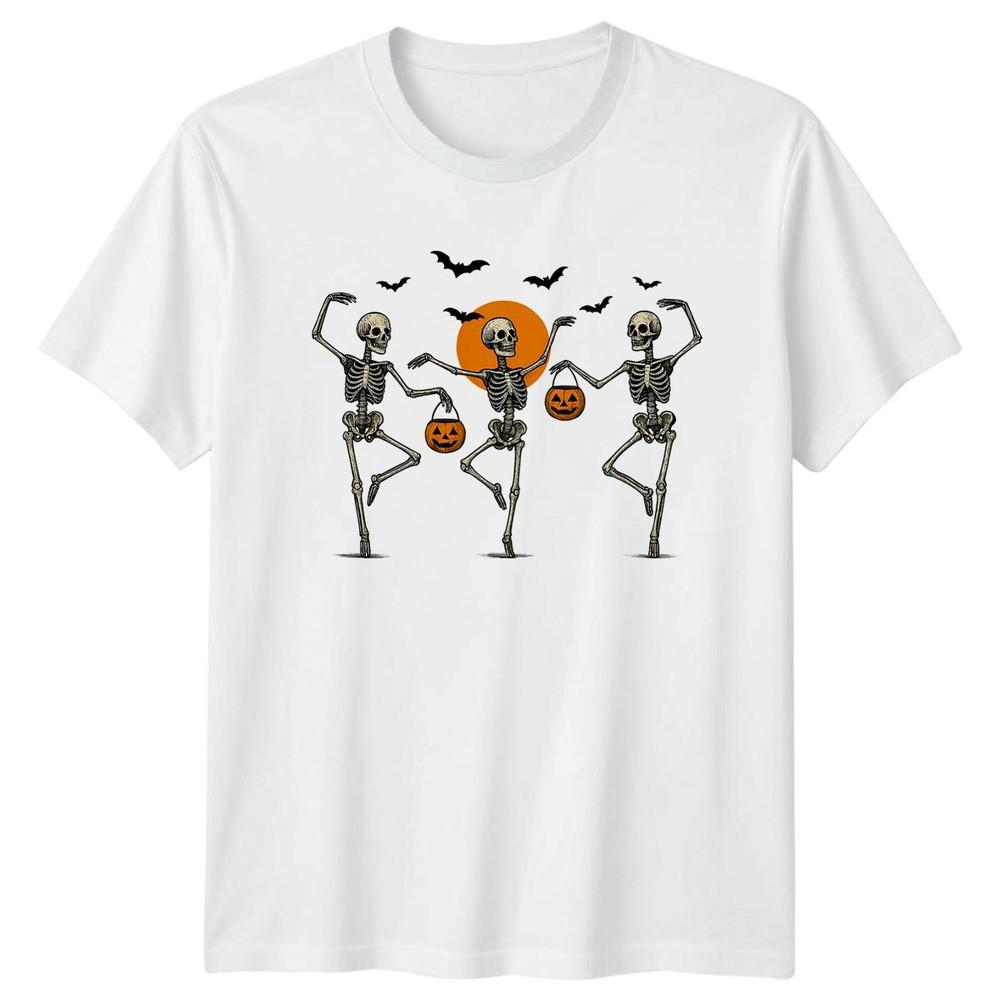 Dancing Skeletons Halloween Holidays Unisexs Unisexs Graphic Tee Spooky Dance S