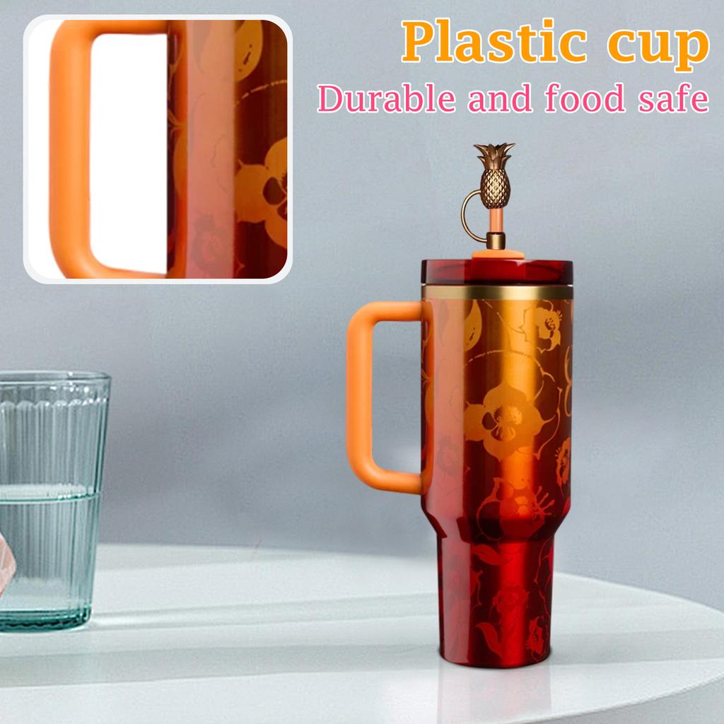 40oz Stainless Steel Large Capacity Insulated Tumbler with Handle and Decorative Lid for Car and Home Use Gift Box Packaging