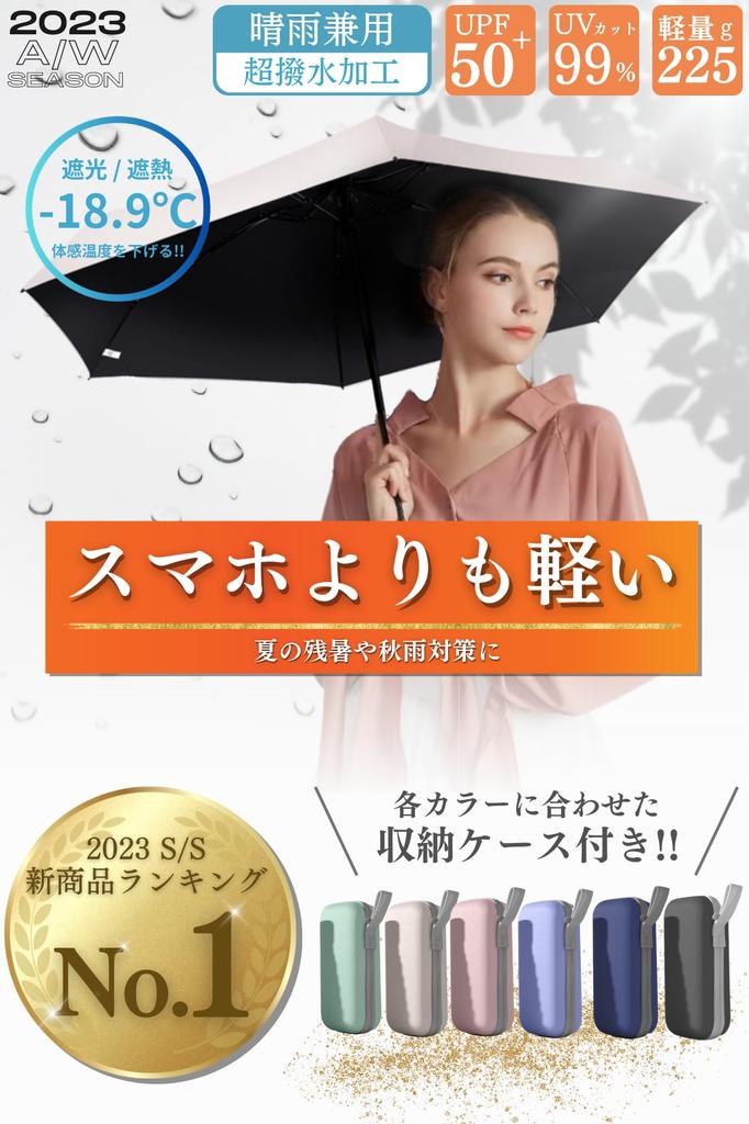 Prv Folding Umbrella with Storage 15cm Suitable for Sun and Large Stays Cools UV Light Heat Folding Umbrella for Men and Women Case, (Folded)