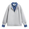 Unisex Oversized Retro Collared Pullover Sweatshirt Fake Two-Piece Design Fall Casual Top