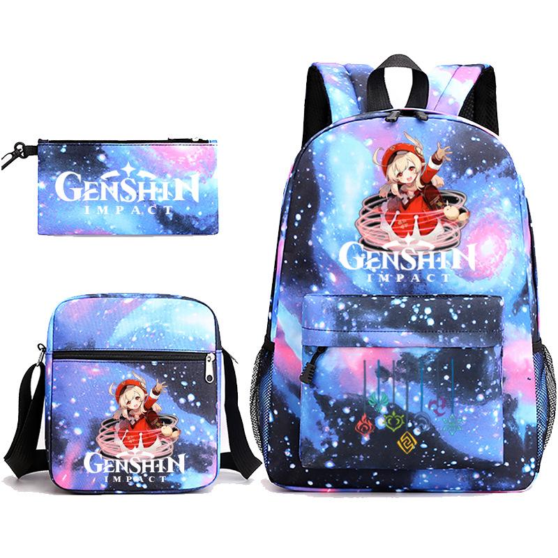 Three-piece Backpack Versatile High School Travel Bag