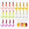20Pcs Soft Fishing Lure Metal Jig Head Fishing Hooks Realistic Design Bright Color Artificial Bait Worm Lure Fishing Accessories