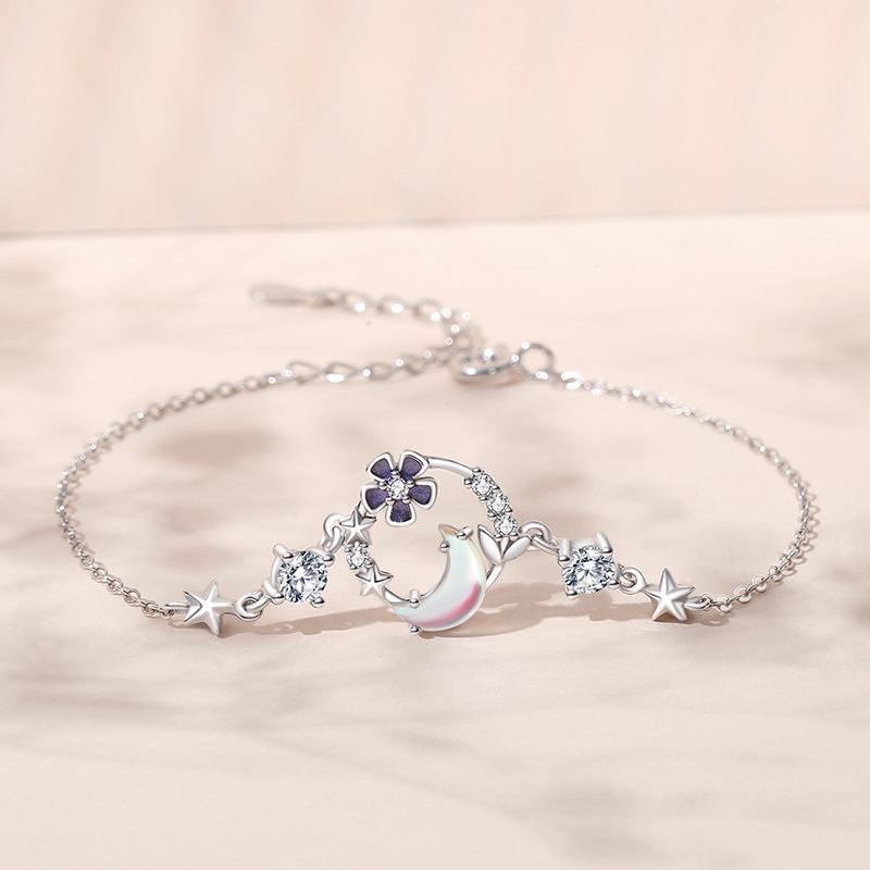 Tancise 925 Sterling Silber Armband Schmuck Geometrische Perlenkette Gliederarmbänder Mode Feines Hochzeitsgeschenk für Freundin Frauen