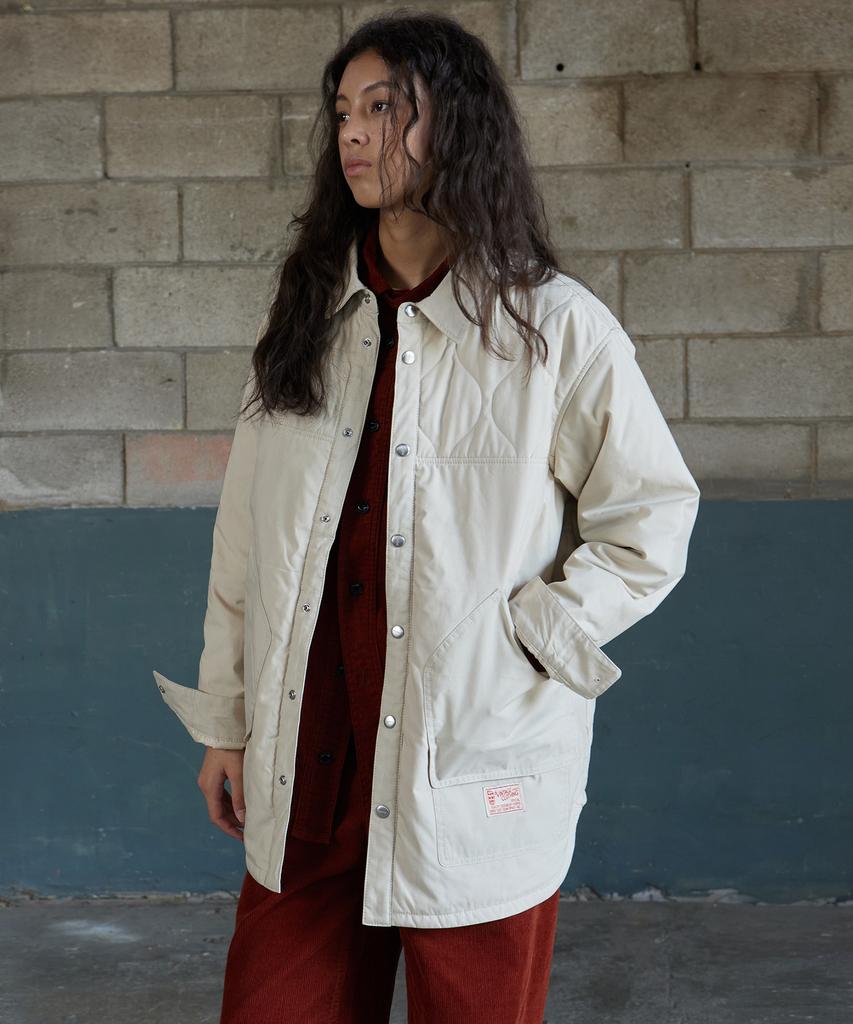 Magoodgan Shacket 5742 Quilted Cream Padded Jacket