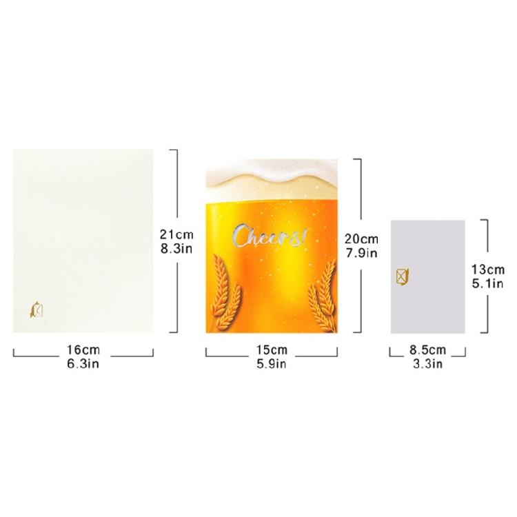 Elegant 3D Beer Bottle and Mug Popping Up Greeting Card for Celebrating Birthdays and Father's Day Retirement Cards