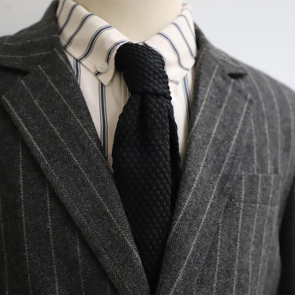 Adjustable Knitted Tie Solid Color Men Cravat Fashion Knitting Shirt Necktie  Boys