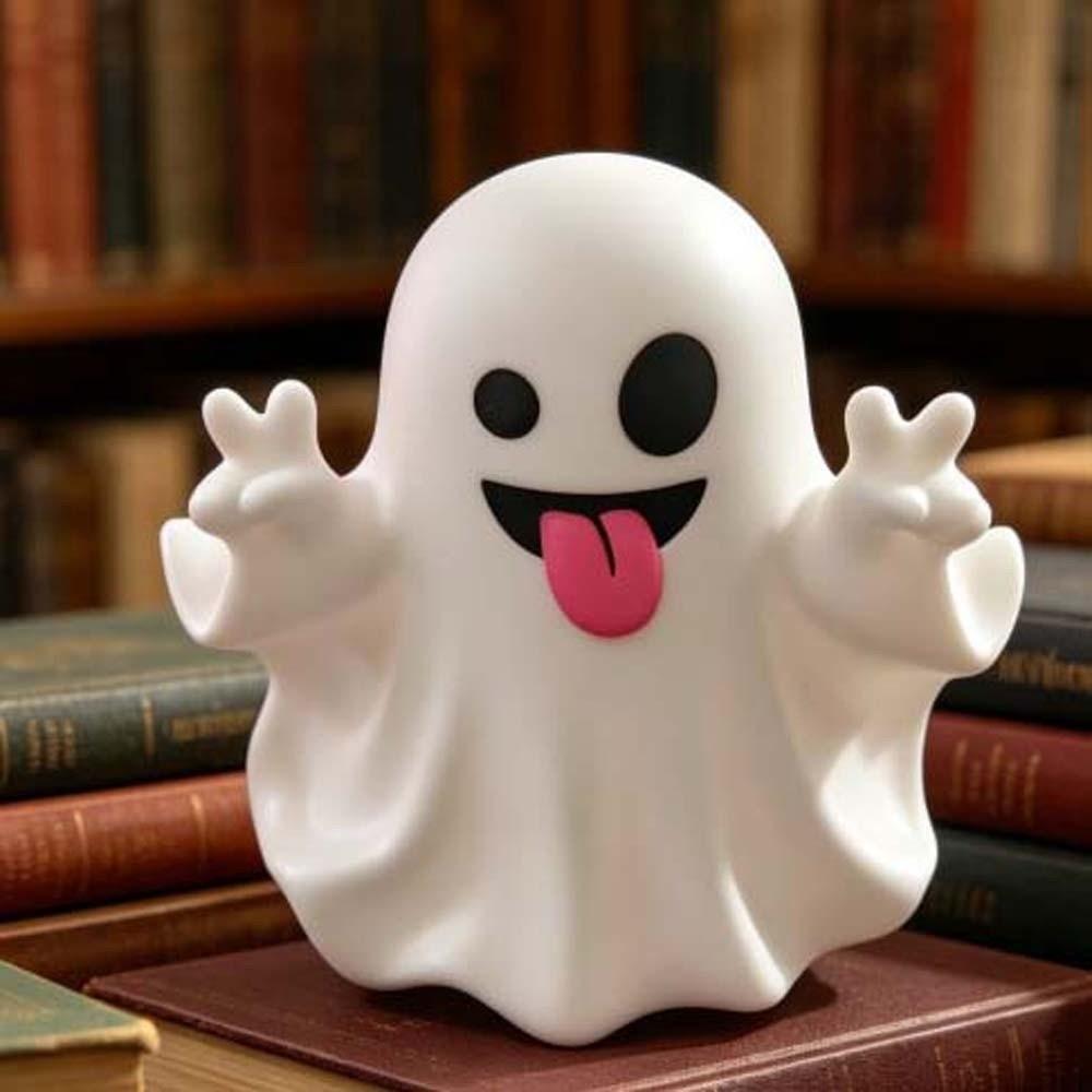 PVC Mini Desk Ornament Cute Expressions Ghost Pen Holder Cute Ghost Figurine Photo Props