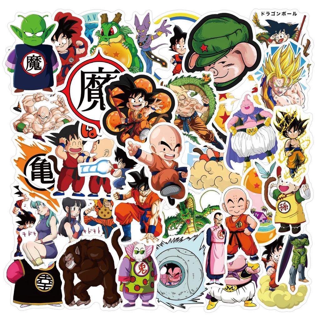50 Dragon Ball Graffiti Stickers Cartoon Anime Stickers DIY Mobile Water Cup Suitcase PVC Stickers