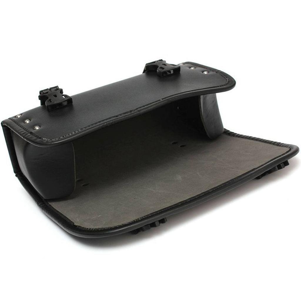 Motorcycle Tool Bag, Universal PU Leather Motorcycle Fork Bag Saddlebag with Adjustable Straps, Handlebar Bag Storage