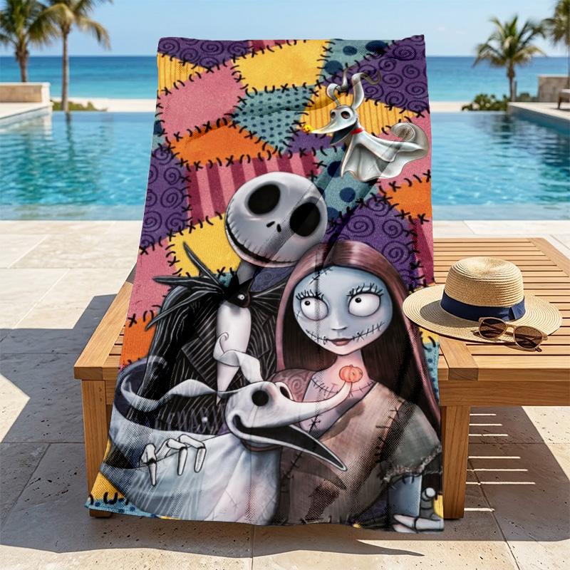 Nightmare Before Christmas Stylish Digital Printing Beach Towel Quick Drying Absorbent Blanket For Beach Pool Gym Travel Christmas Gift C9211566