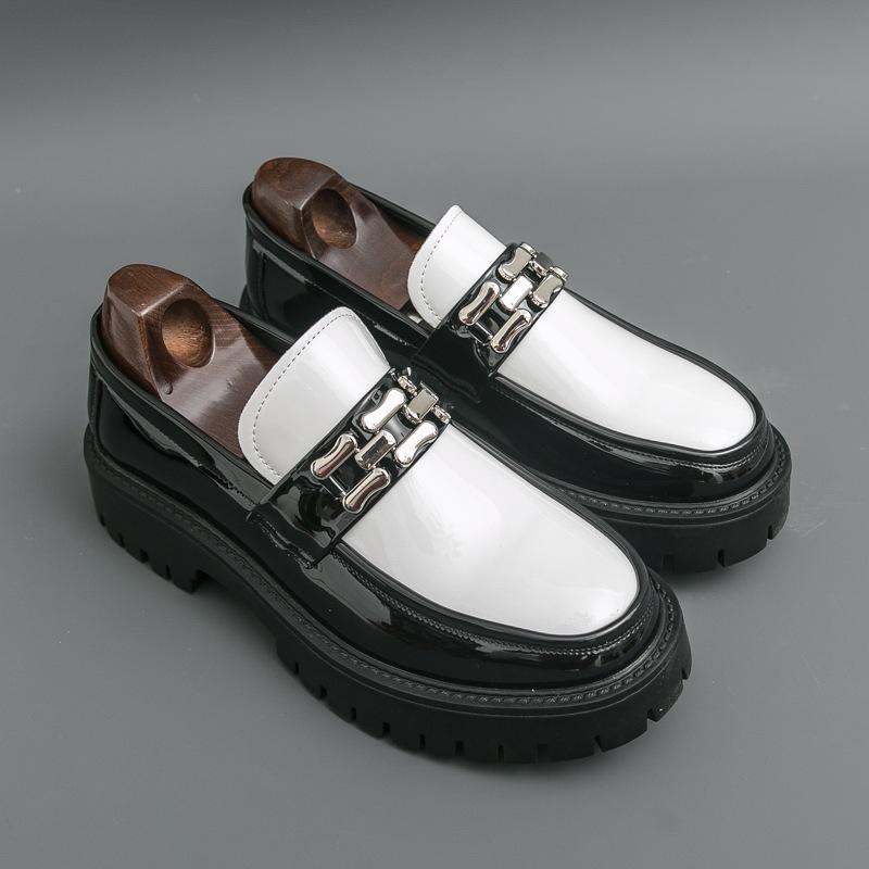

Men s shoes Men s loafers Large size platform leather shoes Men s British business dress Small leather shoes Foreign trade casual shoes 47 белый