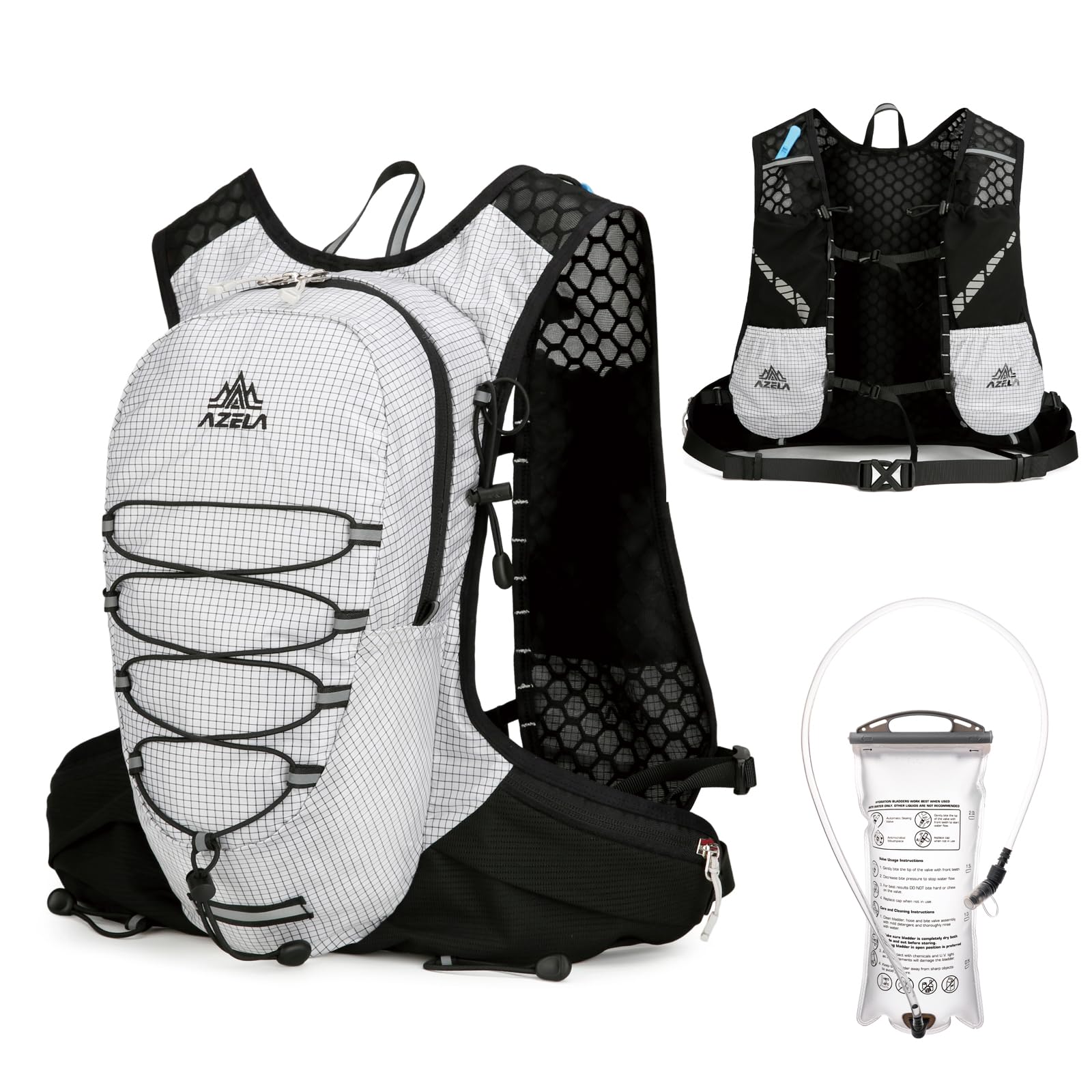 

TRIWONDER Trail Running Large Hydration Bag Reflective Hakone Cycling Includes 2L Hydration One Backpack, 18L, Capacity, Compatible, Lightweight,