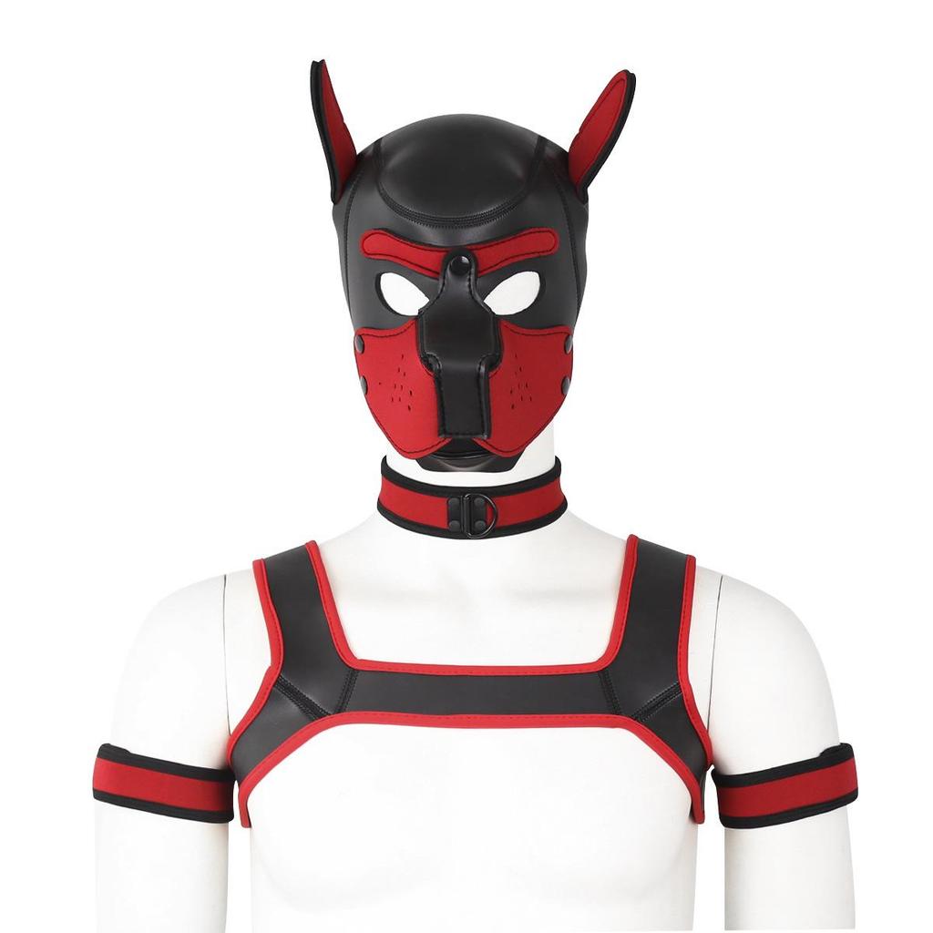 Erotic Adult Toys Set: Dog Headgear, Armband, Chest Strap, Neck Collar, Costume Props