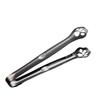 Qianxing Titanium Plated 304 Stainless Steel Cat Claw Food Tongs, Black, 10-Pack