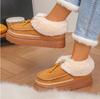 Fashion Winter Thick Fur Shoes Women Fringe Clogs Platform Tassel New SNOW Shoes Fur Shearling Snow Boots Retro Women's Shoes Platform