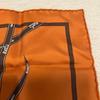 Used HERMES Kare45 Pocket Square Bolduc (Ribbon Pattern) Orange