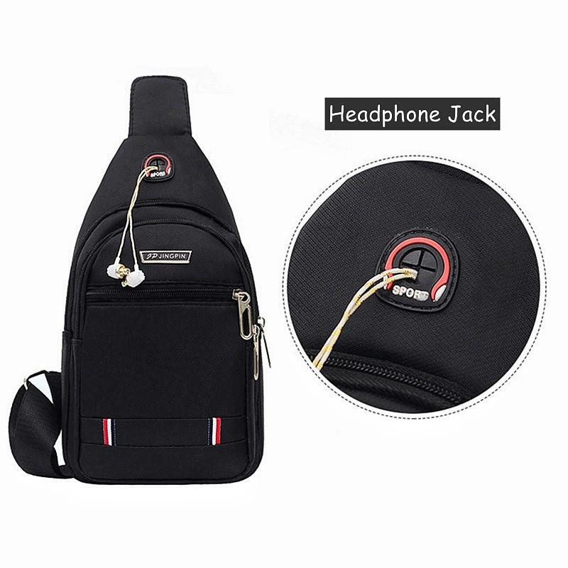 Men's Casual Multifunctional Chest Bag Nylon Shoulder Bag  Double Storage Bag Waist Bag