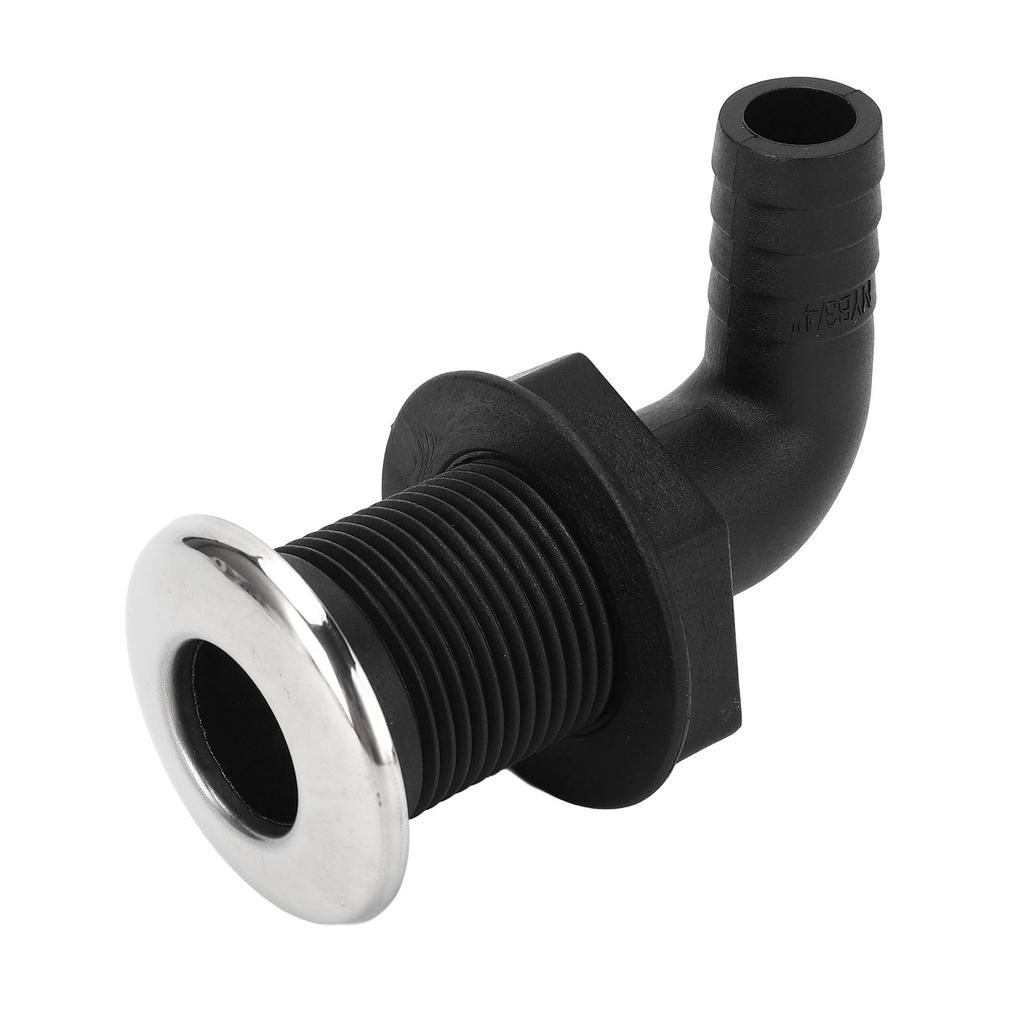 3 4in Thru Hull Fitting Nylon Leakproof High Toughness Thru Hull Hose Connection for Boat Marine 90 Degree Elbow