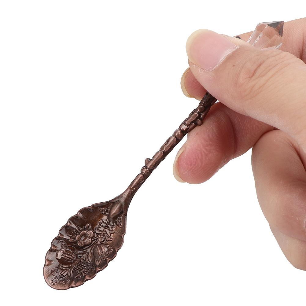 3pcs Vintage Mini Zinc Alloy Coffee Tea Spoon Dessert Stirring Cutlery Tableware