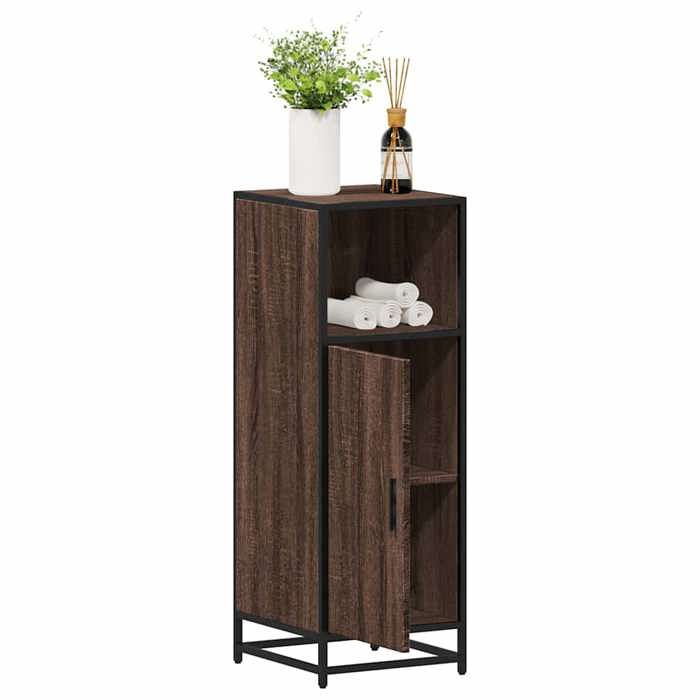 VidaXL Armoire de bain chêne marron 35x37,5x100 cm bois d'ingénierie, armoire de rangement de salle de bain, armoire de 849243
