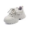 Leather fashion casual sports shoes ins tide explosion spring and autumn 2025 new models step on shit feeling thick soles dad shoes girl