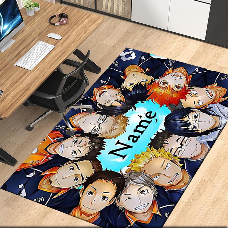 Custom Name Haikyu Printed Carpet, for Office Chair Living Room Bedroom Kitchen Room Decor Gifts.