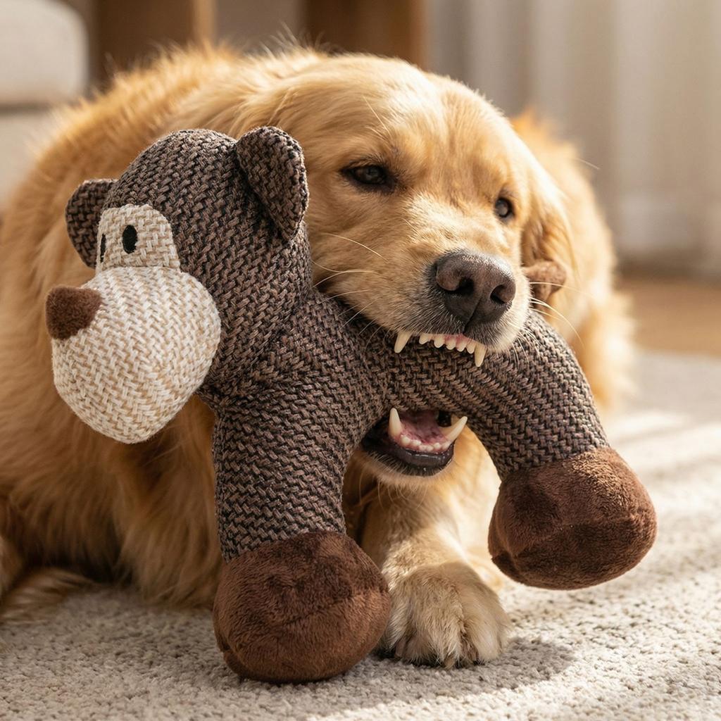 Squeaky Dog Chew Animals, Strudy Linen Fabric, Boredom And Anxiety In Dogs