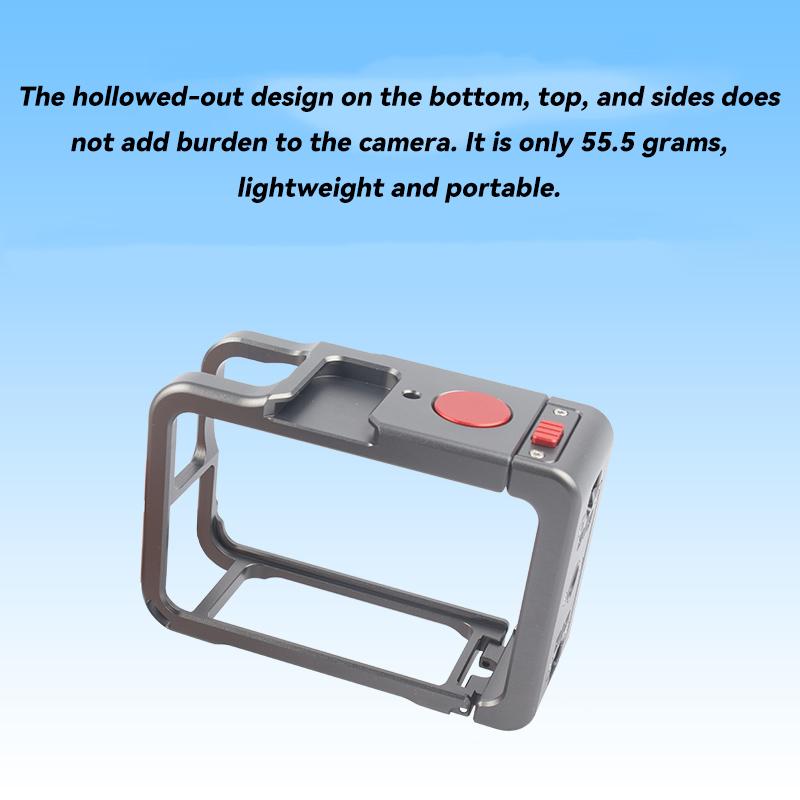 Neues Vollschutz-Rahmengehäuse für DJI OSMO ACTION 6 mit Cold Shoe 1/4-Loch Metallkäfig-Halterung Aluminiumlegierungsschale