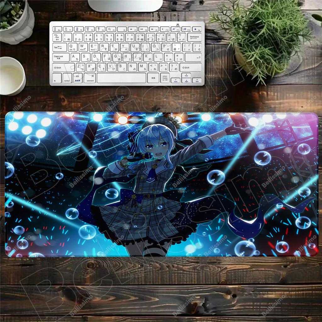 Large Mouse Pad Hoshimachi Suisei Anime Computer Notebook Hololive Gaming Setup Accessories Mouse Mat Non-slip Keyboard Desk Pad