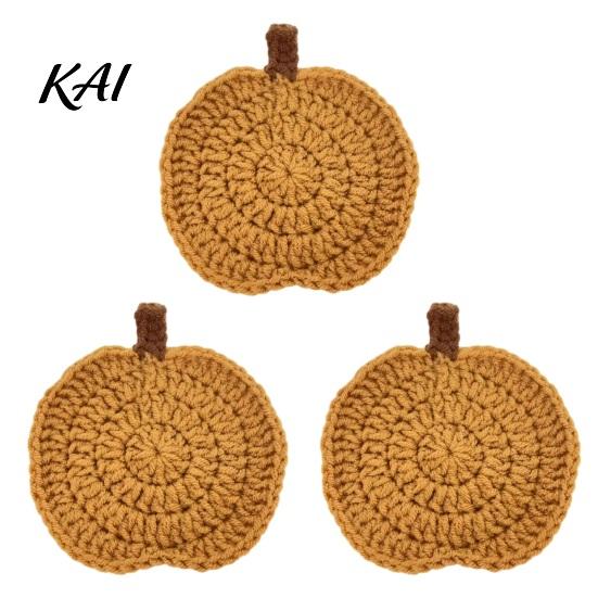 Cojín de Calabaza Tejido a Crochet Posavasos Hechos a Mano, Manteles Individuales de Poliéster Suave para Café, Regalo para Inauguración de Casa Temática de Otoño Accesorios de Comedor Estilo Casa de Campo Mesa de Cocina