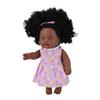 11.8in Simulated Girl Reborn Baby Early Educational African Black for Doll Bed/Sofa Accompany Supplies Vinyl Made Cute F
