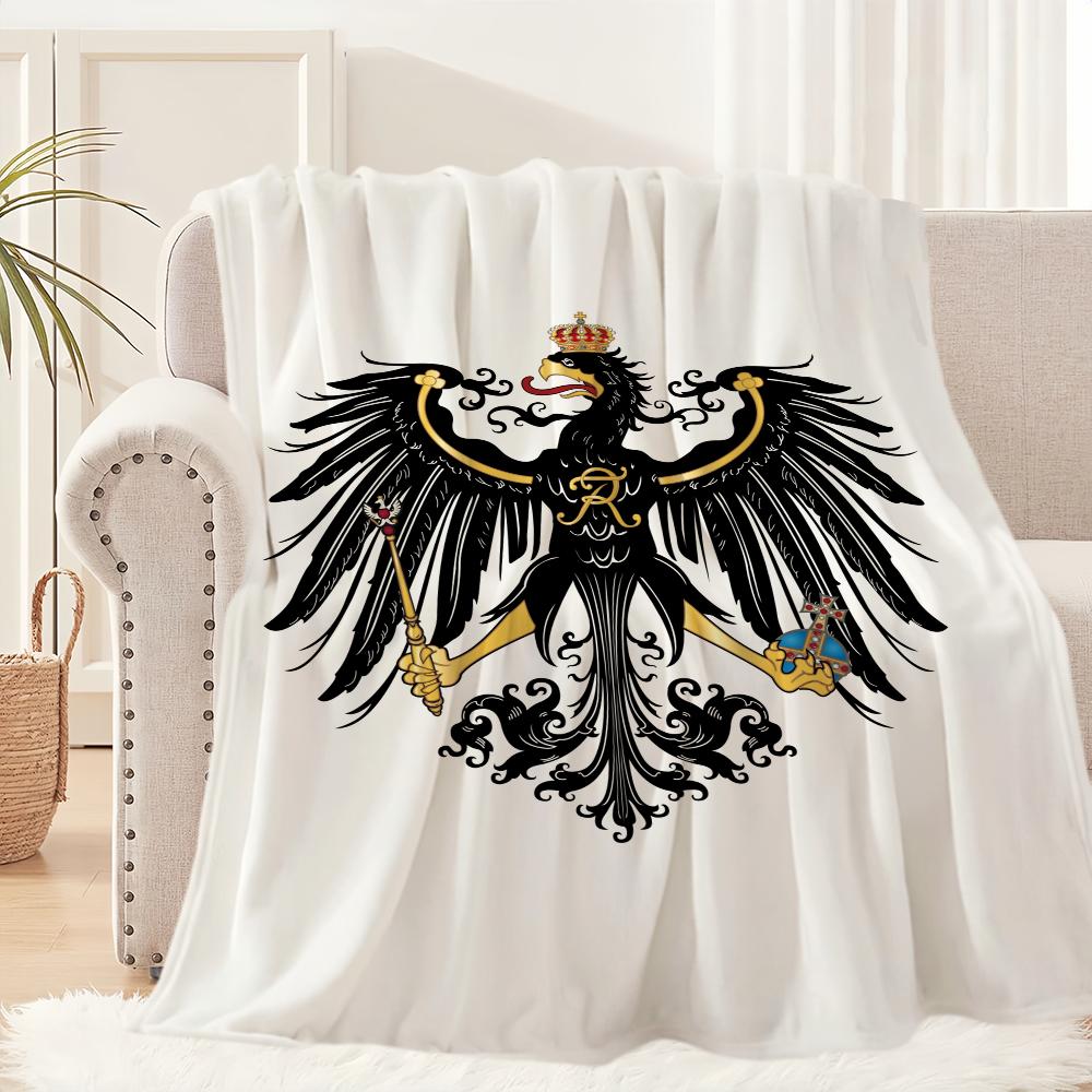 Flag of Prussia Art Blanket Blanket for Couch Sofa Travel Home Hiking Picni Bed Beding Flannel Blanket Birthday Gift