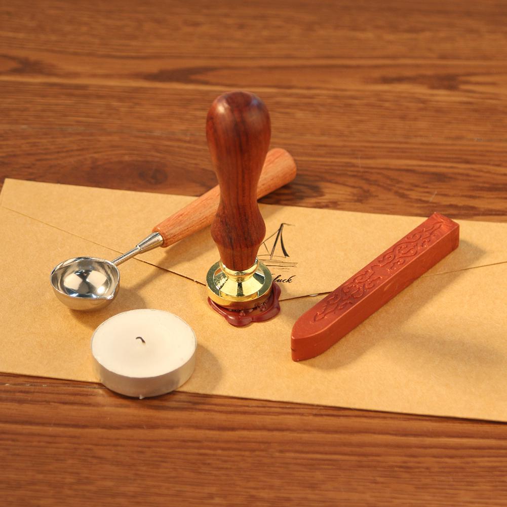 Wax Sealing Stamp Head Plant Pattern with Handle Creative Copper Seal Stamps Wedding Holiday Party Decorations