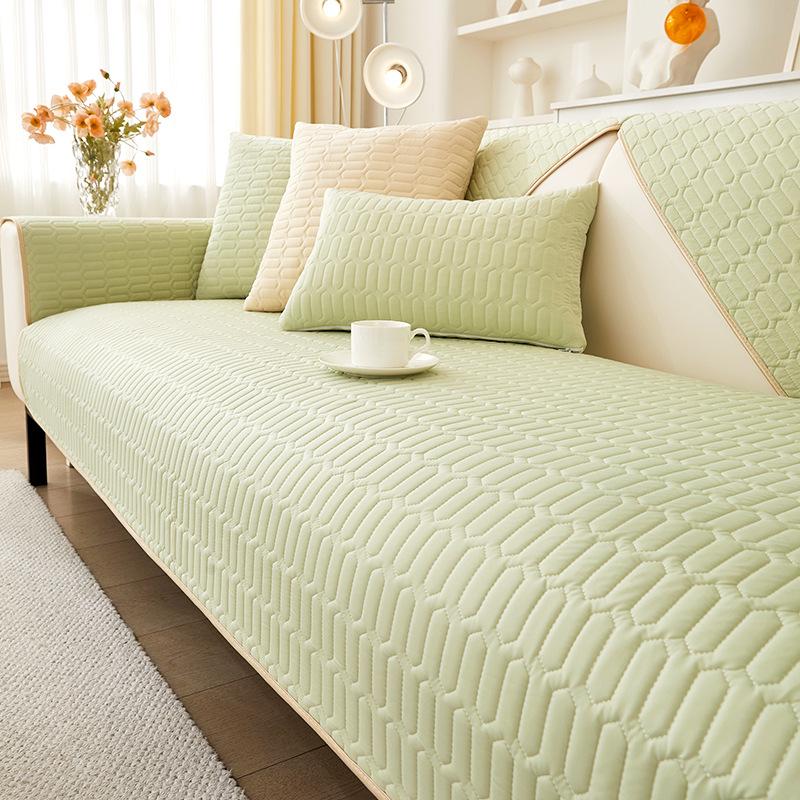 

Solid color latex sofa cushion, universal non-slip cover for all seasons, sofa cover 2025 summer ice silk mat cushion 45 * 45 Pillow Cover